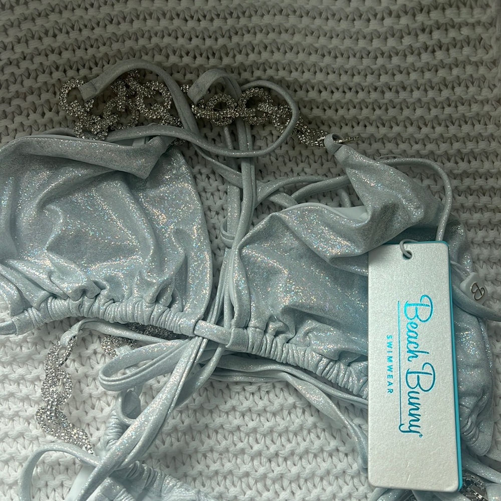 Brand new beach bunny silver bikini w tags